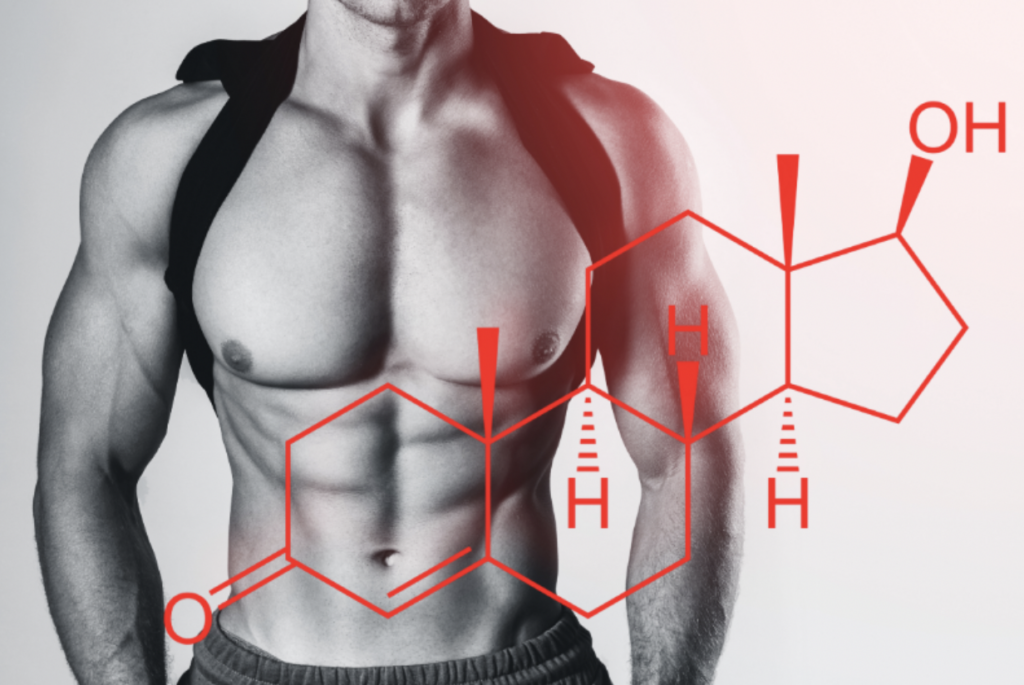 testosterone symbol and fit man